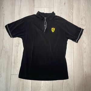 Ferrari Black Polo Shirt with embroidered  Logo